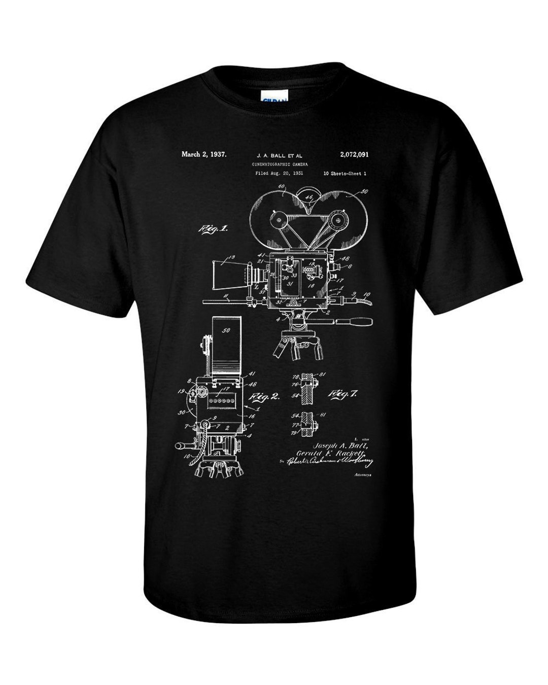 Film Camera T-shirt Cinematography Patent Blueprint Shirt - Etsy