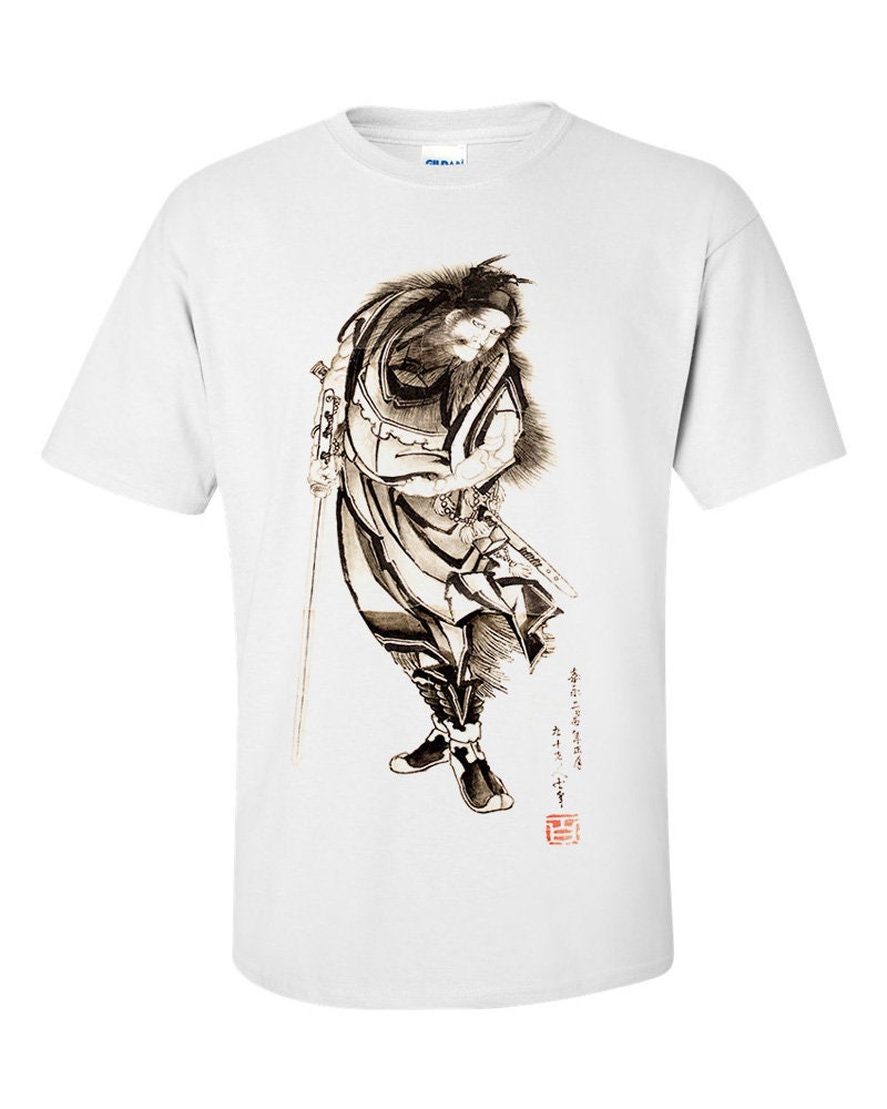 Image of Katsushika Hokusai Shōki, Japanese Warrior Fine Art Mens T-Shirt