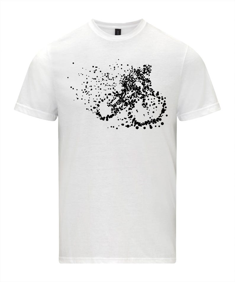 Mountain Bike T-Shirt, Particle Dot, Road Cyclist, MTB Gift,  Cycling white Shirt