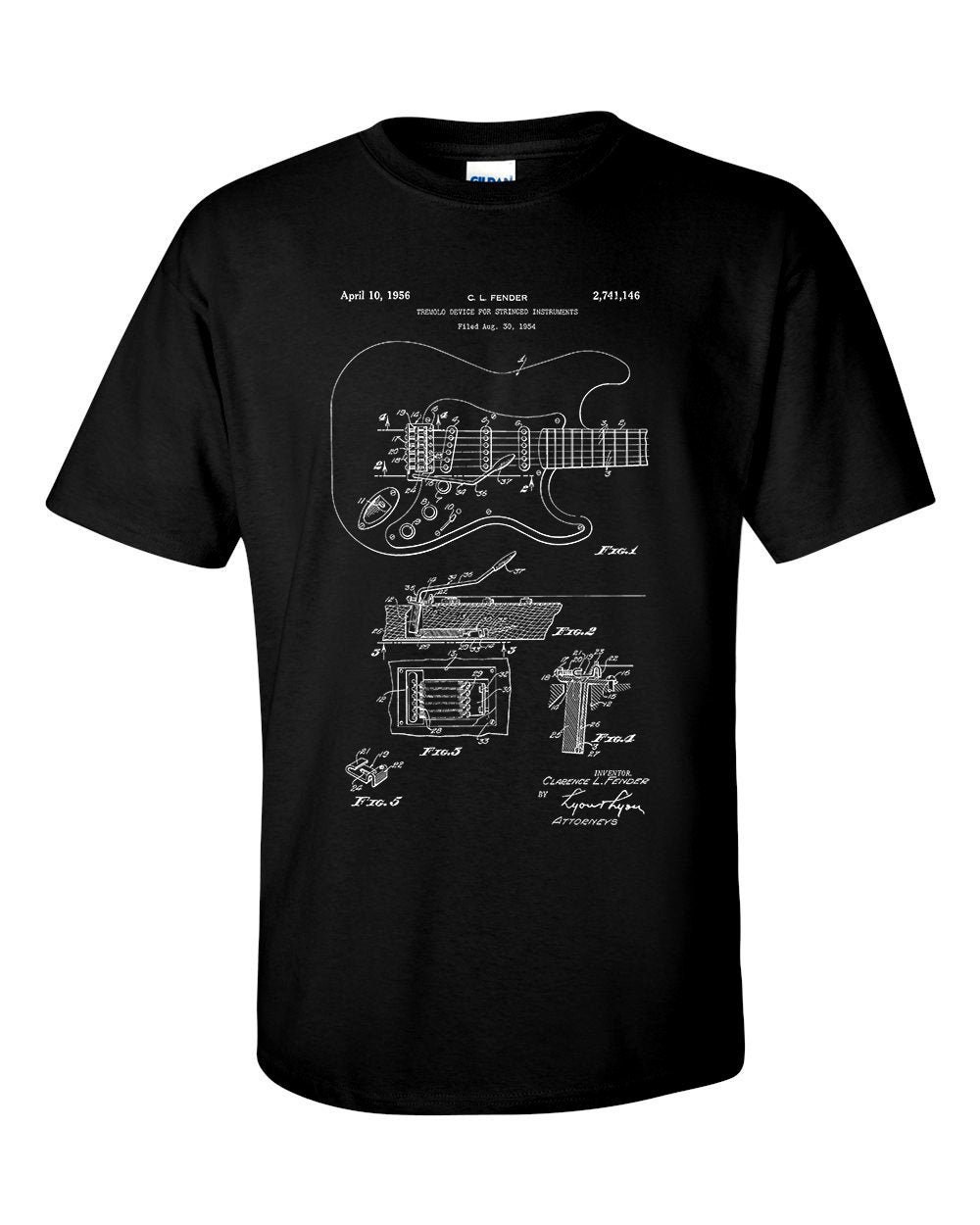 Electric Guitar Patent Musician T-Shirt