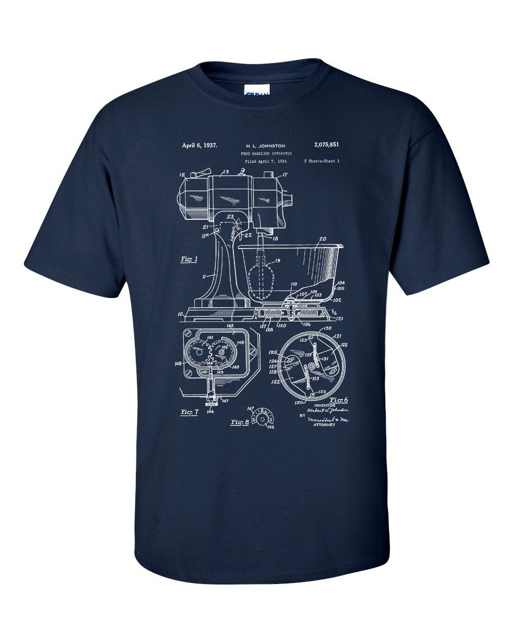 Image of Kitchen Mixer Aid Patent Chef Cook Baker T-Shirt