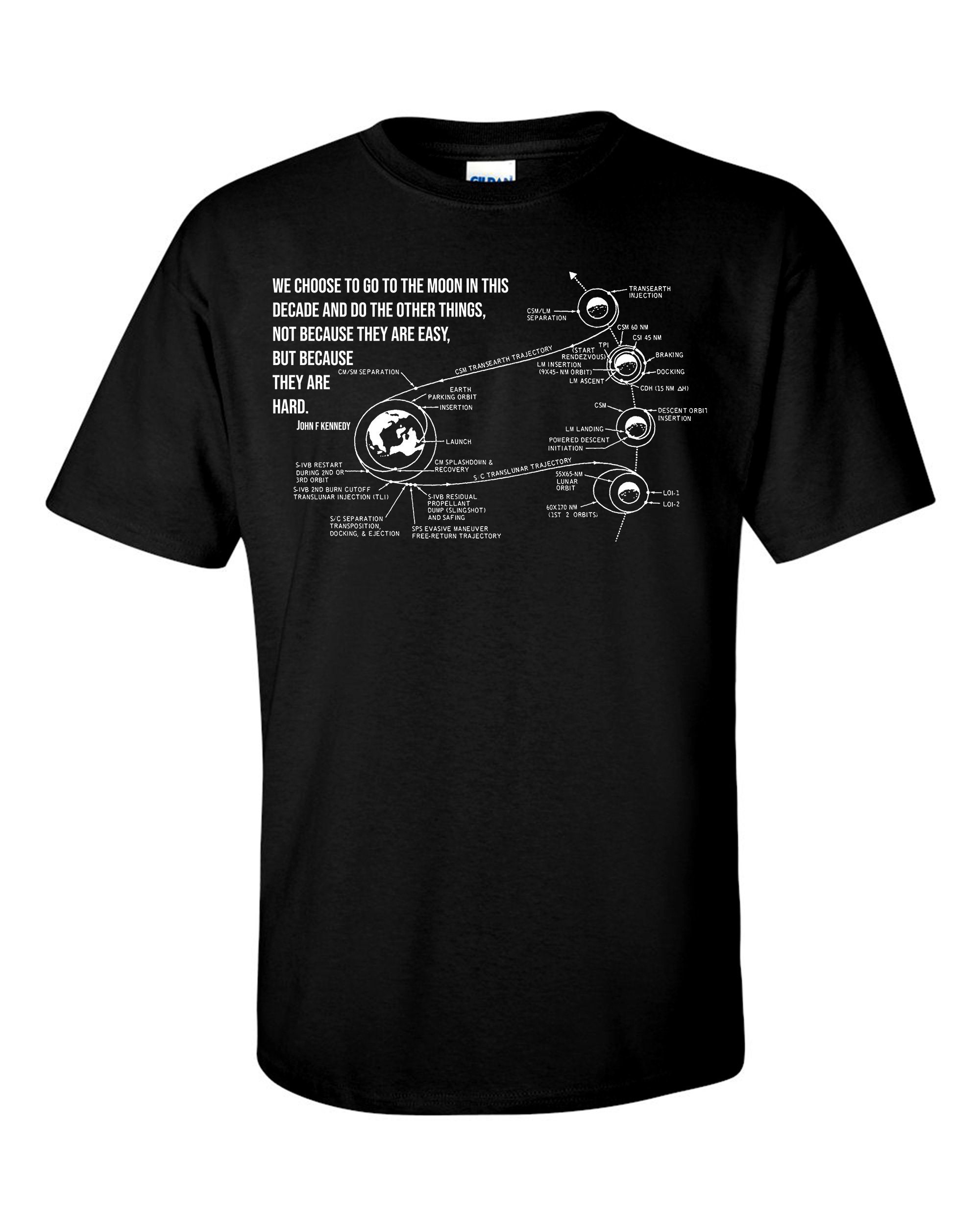 John F Kennedy Moon Speech NASA Apollo 11 Mission Plan T-Shirt