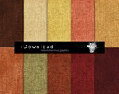 Autumn linen digital paper, "LINEN DIGITAL PAPER", linen texture in Autumn tones, 10 digital files set, 12x12". Personal & commercial use.