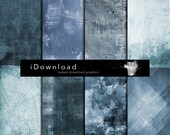 Digital Paper Abstract background in blue tones, Instant download 8 files 12 x12 inch in 300dpi RGB photoshop jpeg format.