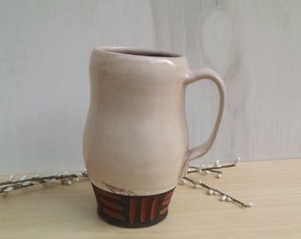 Coffee cup, large coffee mug, pink cup, handmade mug, 16 oz mug, ceramic mug, pottery mug, earthenware mug  – SperlazzaPottery