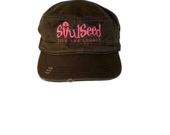 Distressed SoulSeed Logo Hat, Vintage Dad Hat, Black Owned Brand Hat, Embroidered Logo Cap, Streetwear Hat, Adjustable Unisex Cap