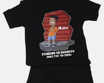 Standing on Business T-Shirt, Funny Streetwear Graphic Tee, Black Culture Statement Shirt, Unisex Hip Hop Style Top, Gift for Him