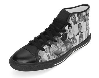 Power to the People Hi-Top Sneakers | Black Culture Streetwear Shoes | African American Heritage | Black Owned
