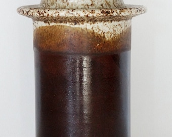 Studio Mid Century Beige & Brown Space Age West German Cylinder Vase