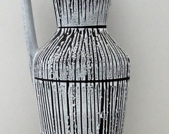 Scheurich X-Tall Vintage Mid Century Black & White Bamboo West German Vase