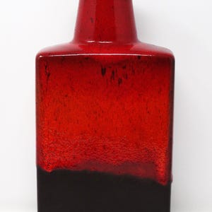 Scheurich X-Tall Vintage Mid Century Red & Dark Brown West German Vase