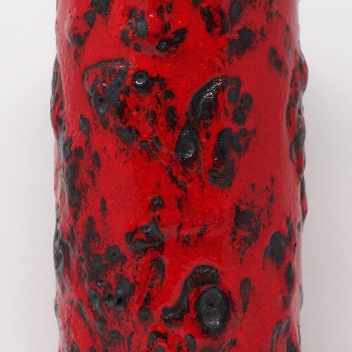 Scheurich Mid Century shops Glossy Red & Black Fat Lava West German Cylinder Vase