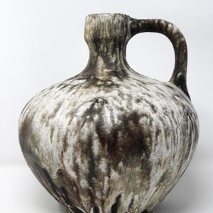 Ruscha XL Vintage Mid Century Matte Glazed Brown & Beige West German Vase