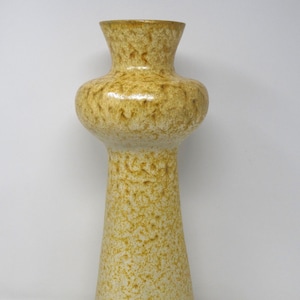 Albert Kiessling X-Tall Vintage Mid Century Yellow Mustard & White West German Vase