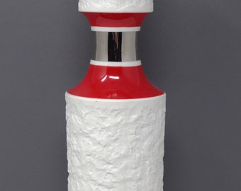 Royal KPM Mid Century Red & White Porcelain West German Vase