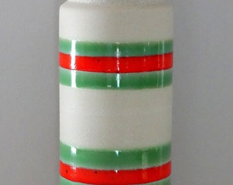 Dümler & Breiden Vintage Mid Century White Green and Orange West German Vase