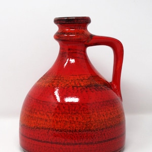 Bay Keramik Vintage Mid Century Glossy Red/Orange West German Vase