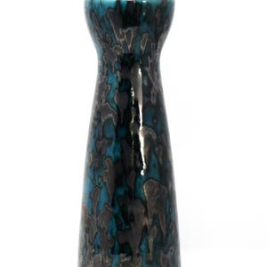 Scheurich X-Tall Vintage Mid Century Turquoise & Metallic Black West German Vase