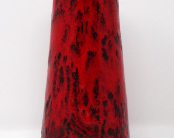 Gräflich Ortenburg Vintage Mid Century Red & Black West German Vase