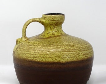 Studio Vintage Mid Century Golden Yellow & Brown West German Vase