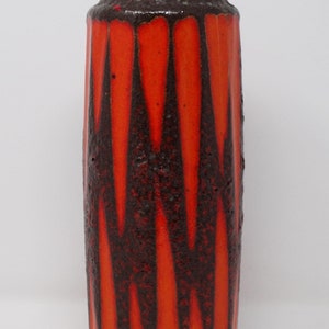 Scheurich Vintage Mid Century Orange & Brown Fat Lava West German Cylinder Vase