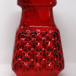 Bay Keramik Vintage Glossy Red & Black West German Vase