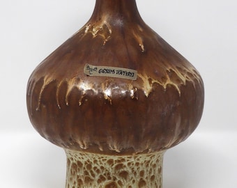 Carstens Vintage Mid Century Rare Siena Brown Stretched Neck UFO West German Vase