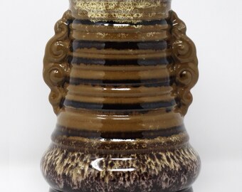 Strehla Vintage Mid Century Iconic Glossy Browns East German Vase