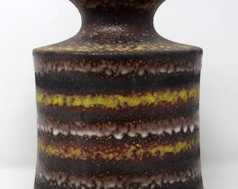 Dümler & Breiden XL Vintage Mid Century Brown Yellow White West German Vase
