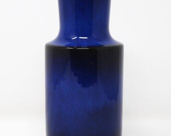 Steuler Vintage Mid Century Glossy Blue & Black West German Vase