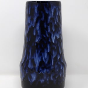 Scheurich Vintage Mid Century Glossy Navy Blue & White West German Vase