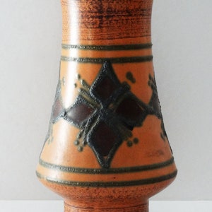 Strehla Vintage Mid Century Cinnamon & Brown East German Pagoda Vase