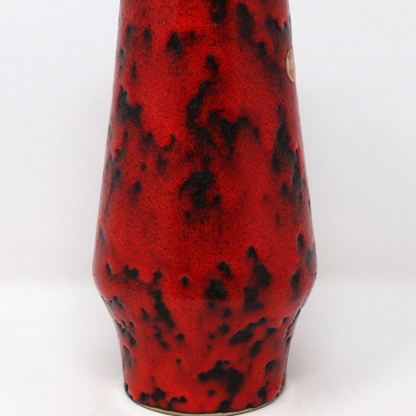 Fohr Vintage Mid Century Brown & Red Fat Lava West German Vase