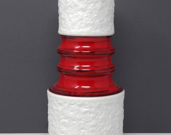 Royal KPM Mid Century Red & White Porcelain West German Vase