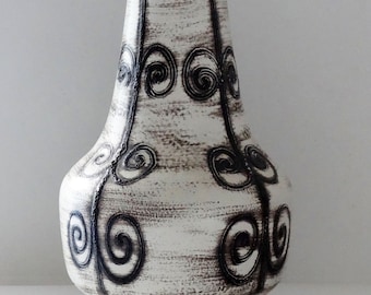 Ilkra Vintage Mid Century X-Tall Black & White West German Vase