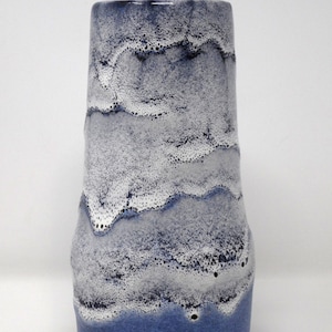 Scheurich Vintage Mid Century Baby Blue & White Fat Lava West German Vase