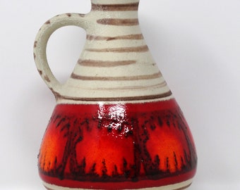 Dümler & Breiden Vintage Mid Century Cream Red Orange West German Vase