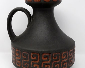 Jasba Vintage Mid Century XL Chocolate Brown & Russet West German Vase