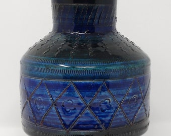 Italian Vintage Mid Century Blue Black West German UFO Vase