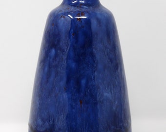 Strehla Vintage Mid Century Glossy Blue East German Vase