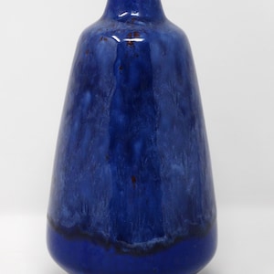 Strehla Vintage Mid Century Glossy Blue East German Vase