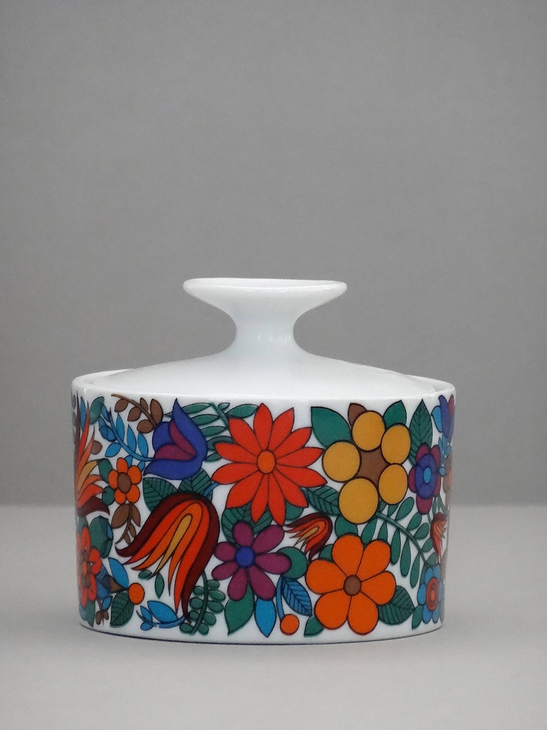 Winterling Mid Century Porcelain Flower Power Sugar Bowl