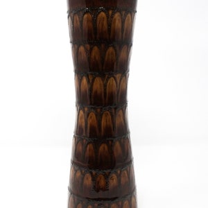 Strehla X-Tall Vintage Mid Century Glossy Cinnamon Fat Lava East German Vase