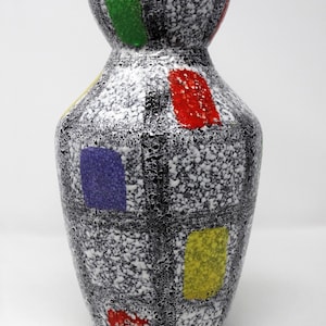 Bay Keramik Mid Century Windowpane MultiColored West German Vase