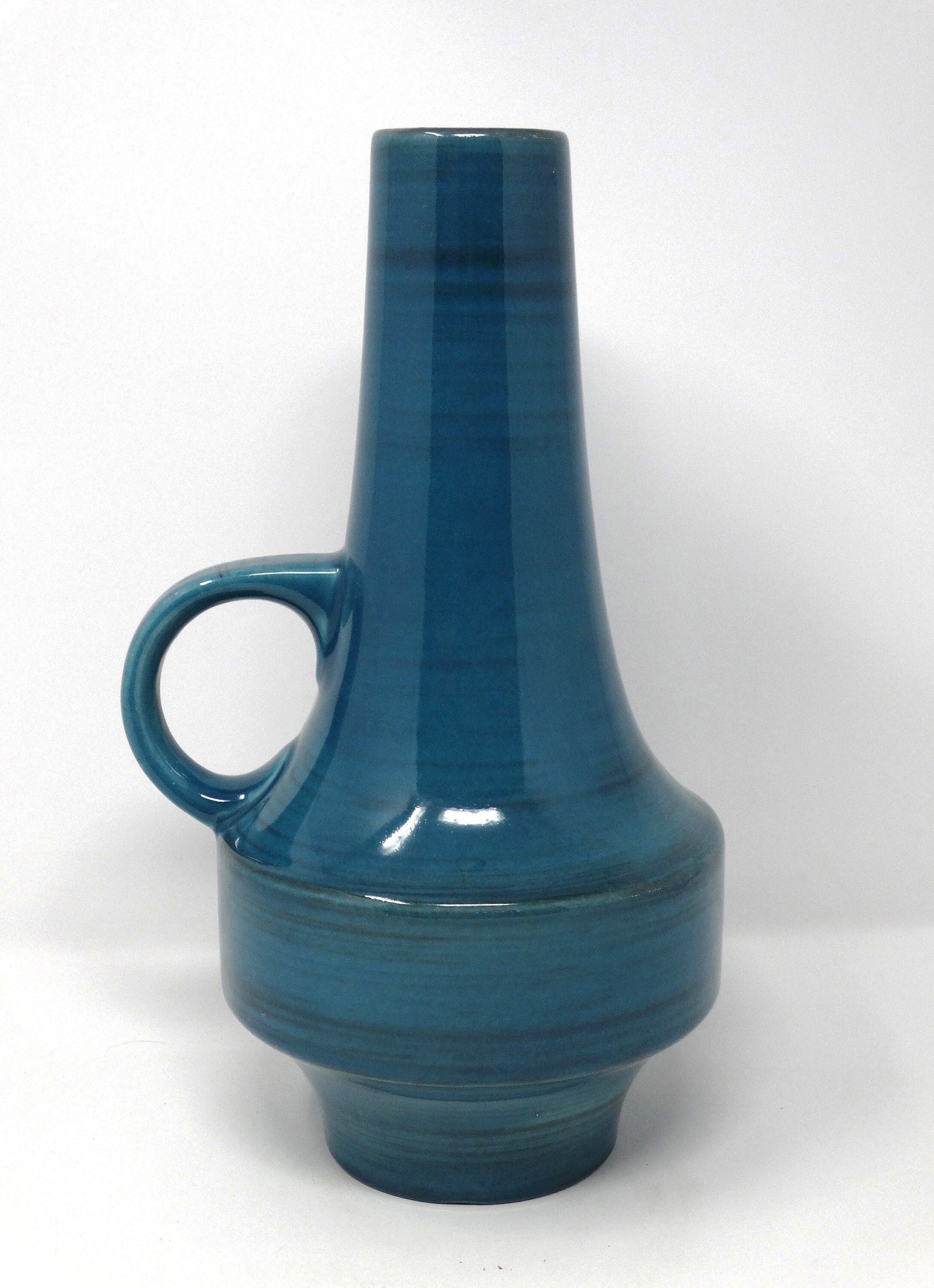 Bay Keramik Vintage Mid Century Glossy Turquoise UFO West