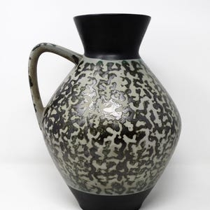 Carstens XL Vintage Mid Century Grey & Black Abstract West German Vase