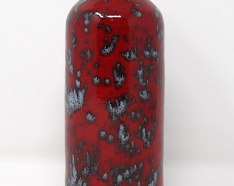 Studio Vintage Mid Century Glossy Deep Red & Grey West German Vase