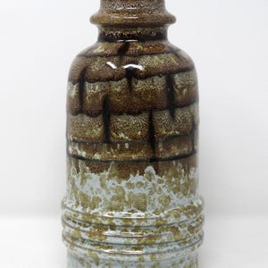 VEB Haldensleben Vintage Mid Century Brown Cream & Black East German Vase