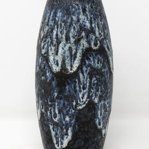 Scheurich Vintage Mid Century Blue, Baby Blue, White & Black Fat Lava West German Vase