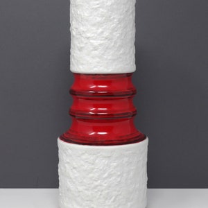 Royal KPM Mid Century Red & White Porcelain West German Vase